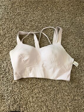 lululemon athletica Light Pink Ribbed Longline Sports Bra